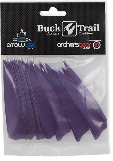 Оперение натуральное BUCK TRAIL FEATHERS SHIELD 3" RW пурпурный 24 шт
