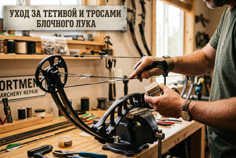 Уход за тетивой и тросами блочного лука: как правильно вощить | ORTMEN