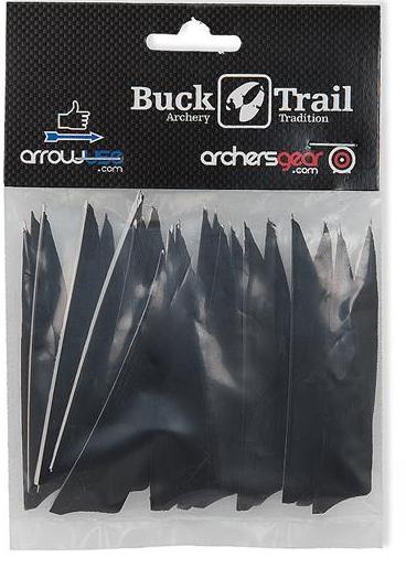 Оперение натуральное BUCK TRAIL FEATHERS SHIELD 3" RW черное 24 шт
