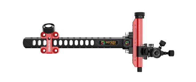 Спортивный прицел для блочного лука Sanlida Carbon X10 9" v2 Красный  Спортивный прицел для блочного лука Sanlida Carbon X10 9" v2 Красный