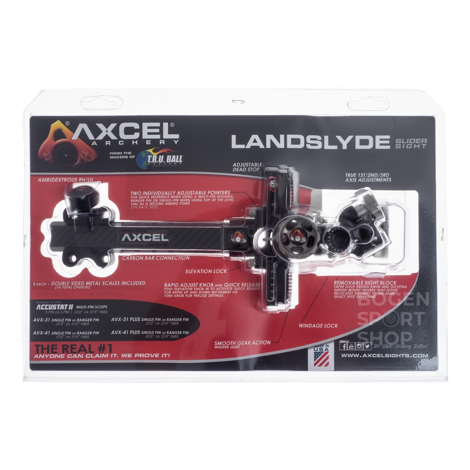 Прицел для лука Axcel LANDSLYDE Carbon Pro Slider AVX41 0.19 pin
